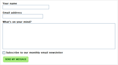 Contact form with subscribe checkbox